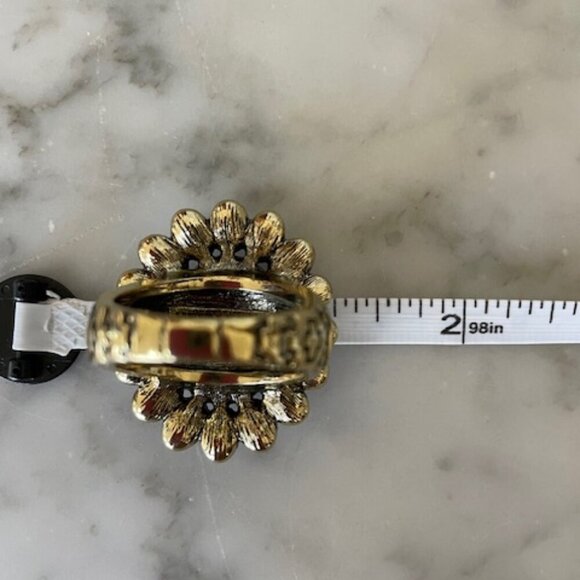 HEIDI DAUS Signed Amethyst Topaz Cocktail Statement Ring Costume 12 RARE - Picture 15 of 15